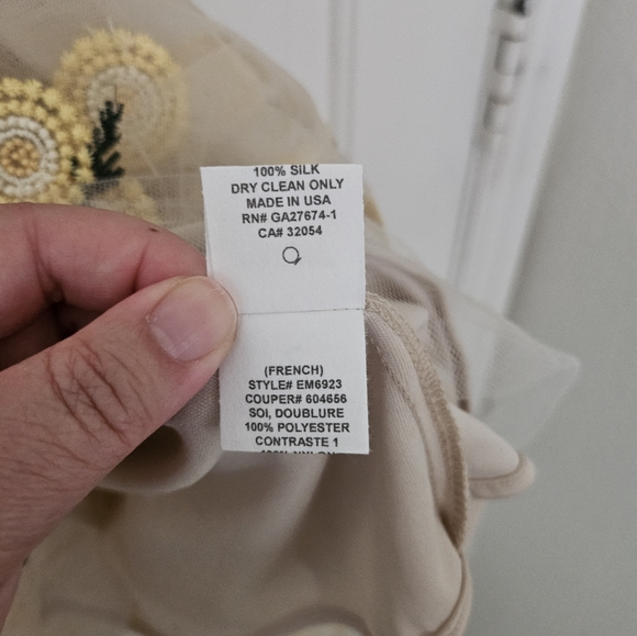 Anthropologie Eva franco yellow flower skirt Size 12 - Picture 2 of 3